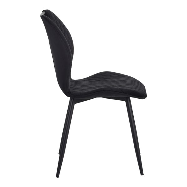 096 000047 3 3 Bongo chair pakoworld velvet in black shade with black metal legs 56.5x47x84cmIndoor furniture > Chairs