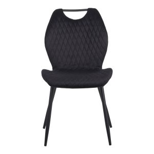 096 000047 4 3 Bongo chair pakoworld velvet in black shade with black metal legs 56.5x47x84cmIndoor furniture > Chairs
