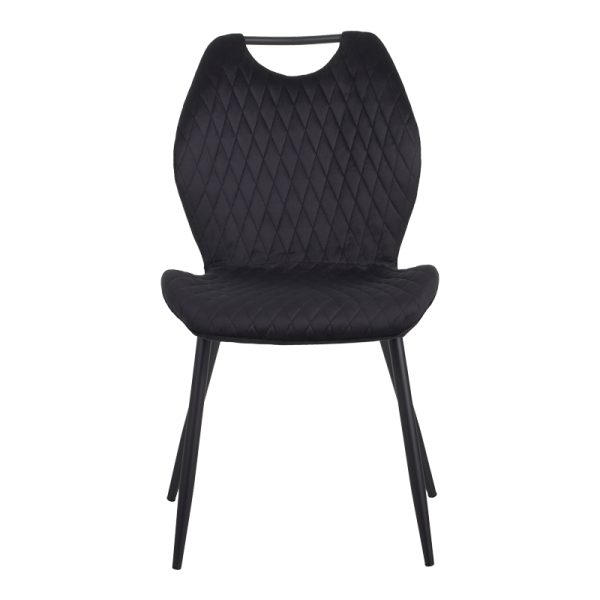 096 000047 4 3 Bongo chair pakoworld velvet in black shade with black metal legs 56.5x47x84cmIndoor furniture > Chairs
