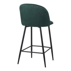 096 000048 2 1 Barow pakoworld velvet bar stool in dark green shade with black metal legs 53x46.5x96.5Indoor furniture > Bar stools