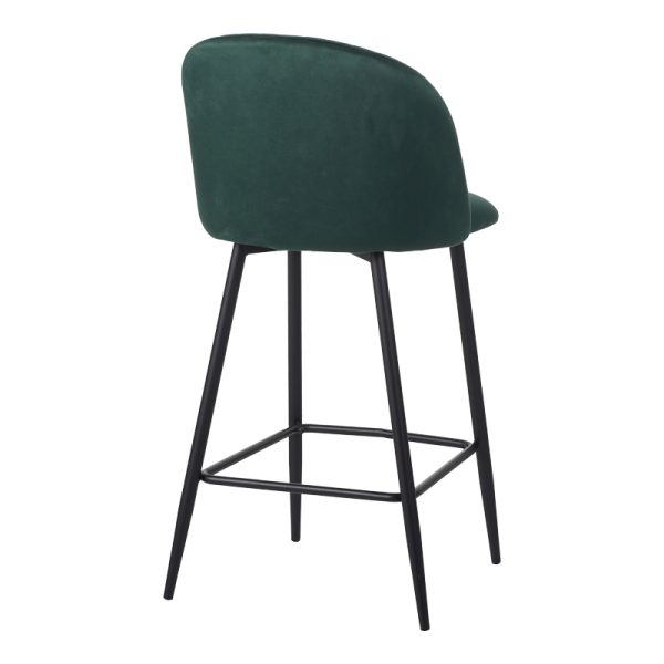 096 000048 2 1 Barow pakoworld velvet bar stool in dark green shade with black metal legs 53x46.5x96.5Indoor furniture > Bar stools