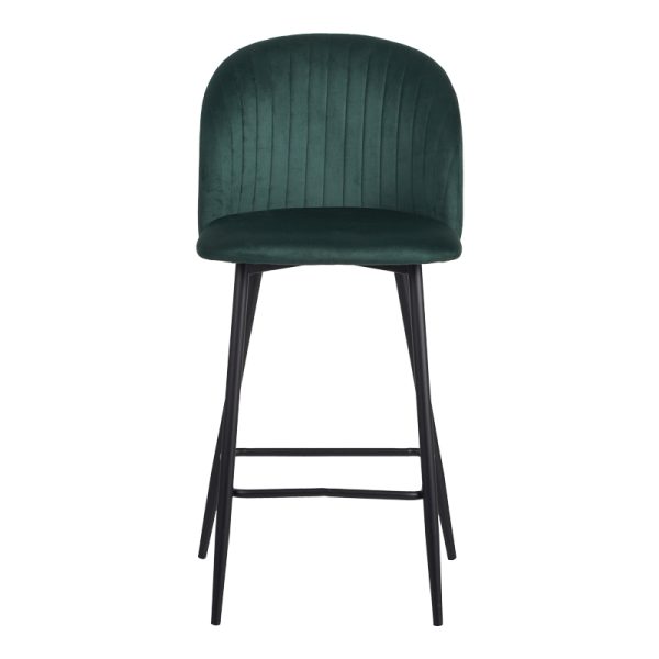 096 000048 4 1 Barow pakoworld velvet bar stool in dark green shade with black metal legs 53x46.5x96.5Indoor furniture > Bar stools