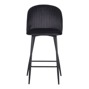 096 000051 4 4 Barow bar stool pakoworld velvet in black shade with black metal legs 53x46.5x96.5Indoor furniture > Bar stools