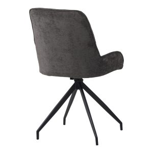 096 000053 2 2 Kadeira rotating chair pakoworld fabric dark grey shade- black metal legs 57.5x51x89cmIndoor furniture > Chairs