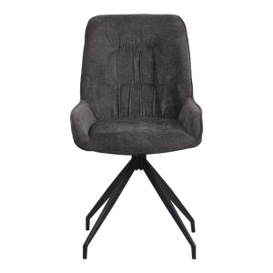 096 000053 4 2 Kadeira rotating chair pakoworld fabric dark grey shade- black metal legs 57.5x51x89cmIndoor furniture > Chairs
