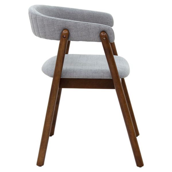 097 000013 2 2 Armchair Karma pakoworld gray fabric-rubberwood walnut legIndoor furniture > Armchairs