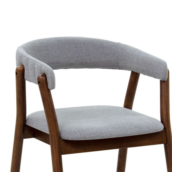 097 000013 4 2 Armchair Karma pakoworld gray fabric-rubberwood walnut legIndoor furniture > Armchairs