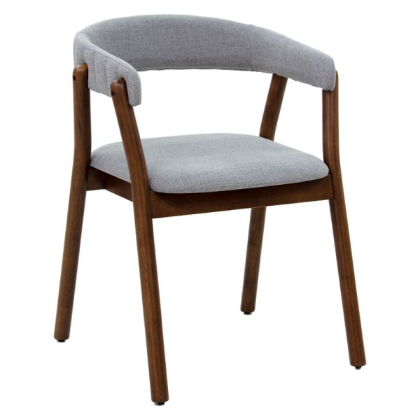 097 000013 5 Armchair Karma pakoworld gray fabric-rubberwood walnut legIndoor furniture > Armchairs