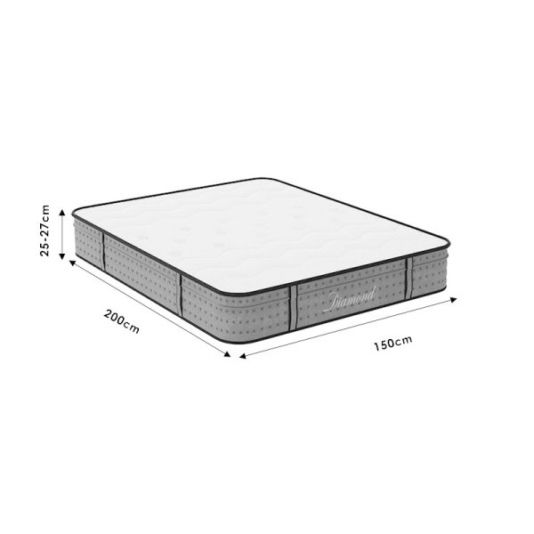100 000009 4 6 Mattress Diamond pakoworld 3 zone pocket spring+ gel memory foam 25-27cm 150x200cmIndoor furniture > Mattresses & Support