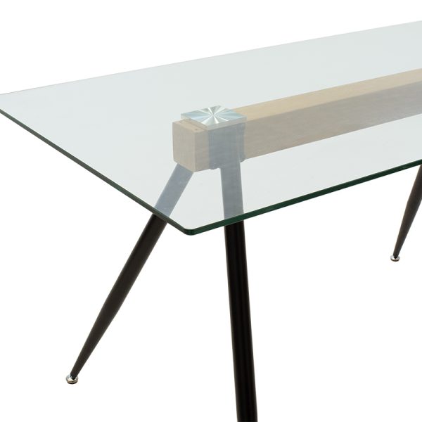 101 000019 2 3 Dining trable Astrid pakoworld glass 10mm black legs 140x80x75cmIndoor furniture > Dining Tables