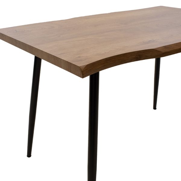 101 000024 2 10 Dinning table neve pakoworld MDF walnut - metal black legs 120x80x75cmIndoor furniture > Dining Tables