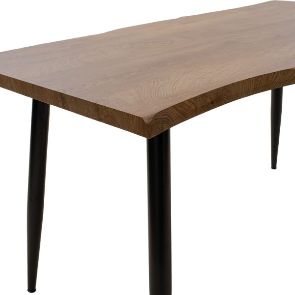 101 000025 2 8 Dinning table neve pakoworld MDF walnut - metal black legs 140x80x75cmIndoor furniture > Dining Tables