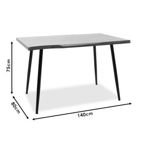101 000025 4 8 Dinning table neve pakoworld MDF walnut - metal black legs 140x80x75cmIndoor furniture > Dining Tables