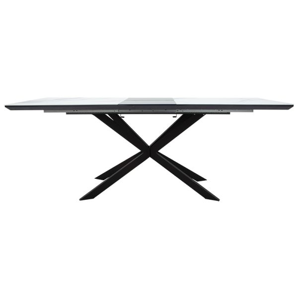 101 000036 2 5 Dining table extendable Palan pakoworld MDF marble grey-black160-200x80x77cmIndoor furniture > Dining Tables