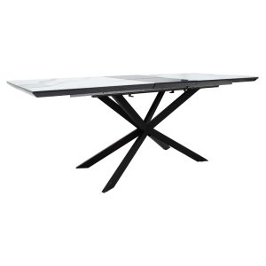 101 000036 8 Dining table extendable Palan pakoworld MDF marble grey-black160-200x80x77cmIndoor furniture > Dining Tables