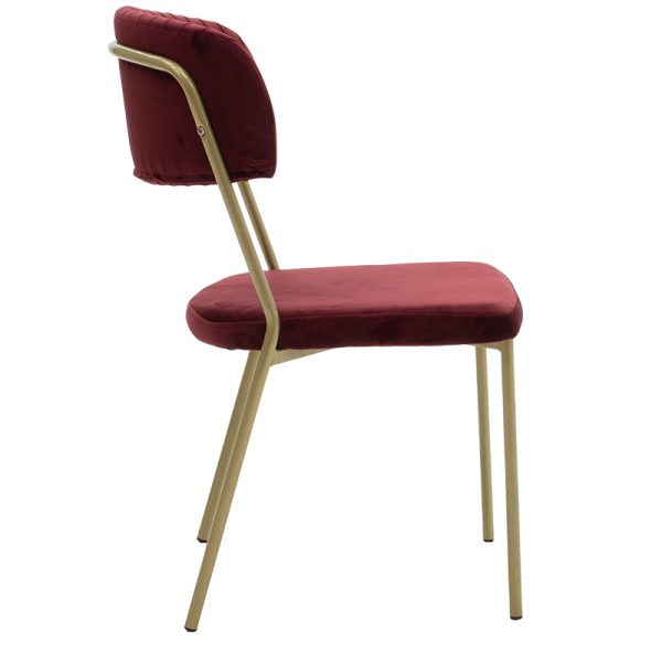 101 000045 2 Chair Livio pakoworld velvet chair burgundy-gold legsIndoor furniture > Chairs