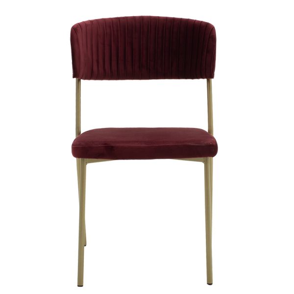 101 000045 3 Chair Livio pakoworld velvet chair burgundy-gold legsIndoor furniture > Chairs