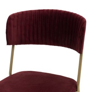 101 000045 4 Chair Livio pakoworld velvet chair burgundy-gold legsIndoor furniture > Chairs