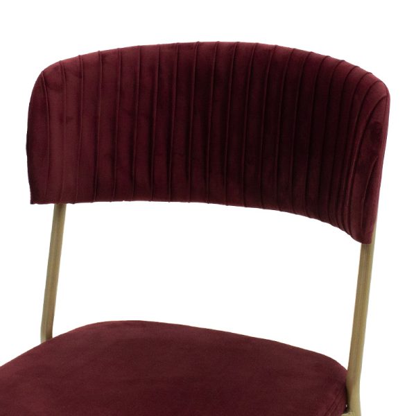 101 000045 4 Chair Livio pakoworld velvet chair burgundy-gold legsIndoor furniture > Chairs