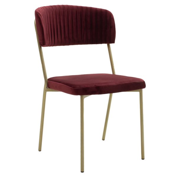 101 000045 Chair Livio pakoworld velvet chair burgundy-gold legsIndoor furniture > Chairs