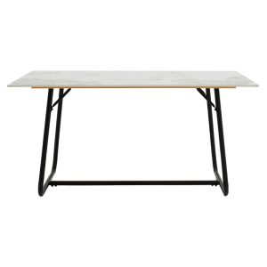 101 000074 2 2 Dinning table Revello pakoworld sintered stone white marble- metal black leg design 150x90x75cmSPRING OFFERS