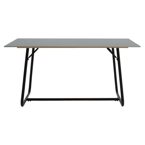 101 000075 3 2 Dinning table Revello pakoworld sintered stone black marble- metal black leg design 150x90x75cmSPRING OFFERS