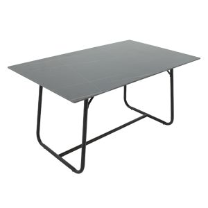 101 000075 4 2 Dinning table Revello pakoworld sintered stone black marble- metal black leg design 150x90x75cmSPRING OFFERS