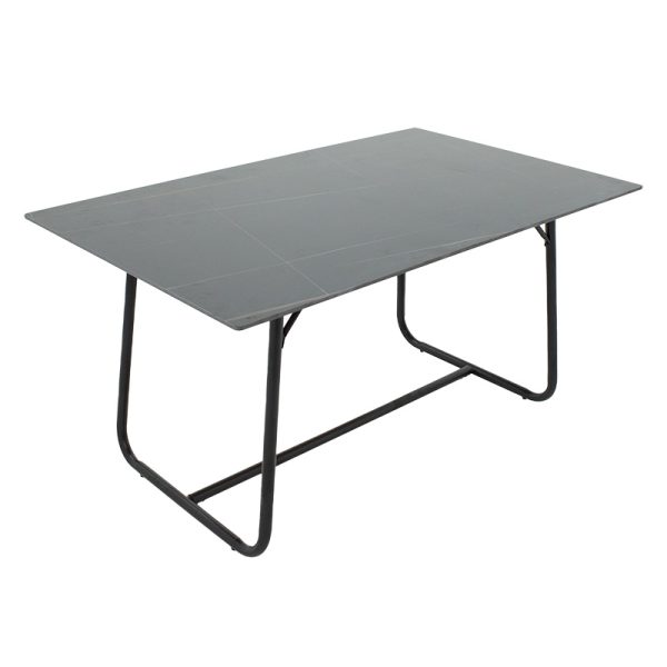 101 000075 4 2 Dinning table Revello pakoworld sintered stone black marble- metal black leg design 150x90x75cmSPRING OFFERS