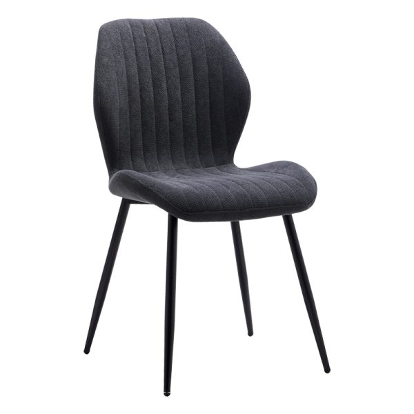 101 000085 17 Chair Fersity pakoworld dark grey fabric-black metal leg 48x56.5x85.5cmIndoor furniture > Chairs