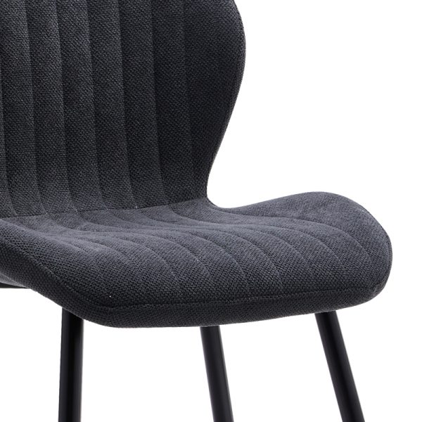 101 000085 2 14 Chair Fersity pakoworld dark grey fabric-black metal leg 48x56.5x85.5cmIndoor furniture > Chairs