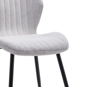 101 000087 2 3 Chair Fersity pakoworld white fabric-black metal leg 48x56.5x85.5cmIndoor furniture > Chairs