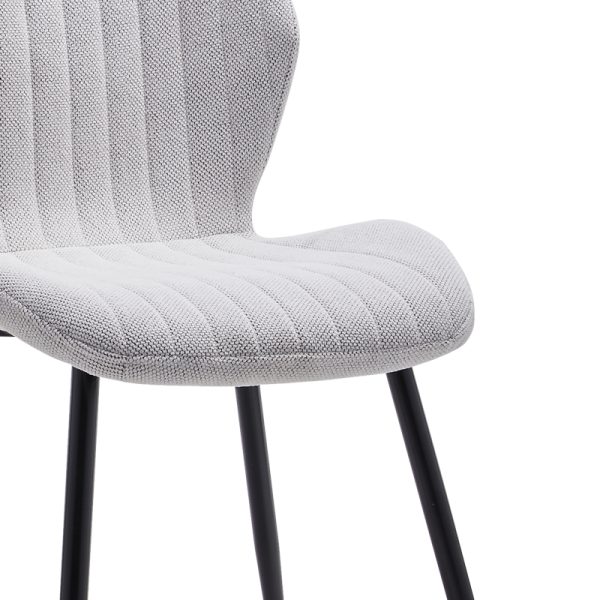 101 000087 2 3 Chair Fersity pakoworld white fabric-black metal leg 48x56.5x85.5cmIndoor furniture > Chairs