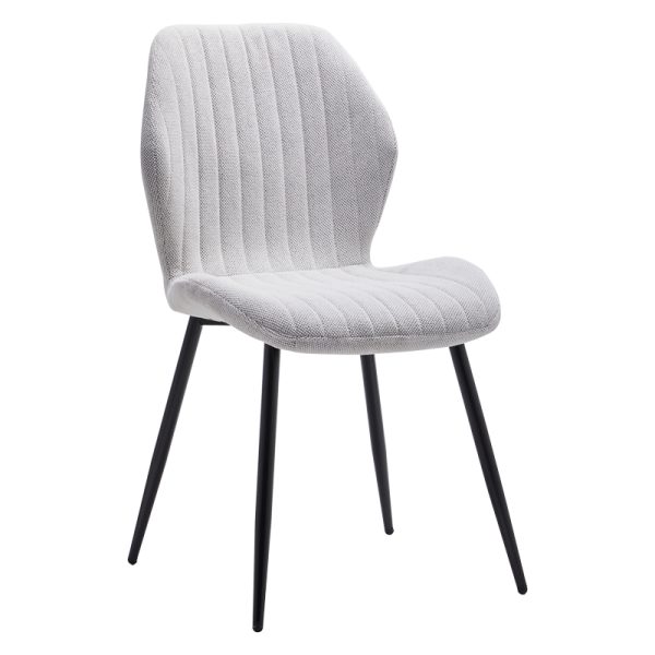 101 000087 6 Chair Fersity pakoworld white fabric-black metal leg 48x56.5x85.5cmIndoor furniture > Chairs