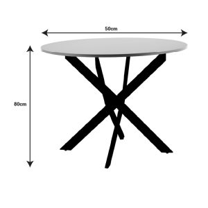 101 000088 4 5 Dammero pakoworld table cream mdf-leg black metal D100x75cmIndoor furniture > Dining Tables
