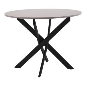 101 000088 8 Dammero pakoworld table cream mdf-leg black metal D100x75cmIndoor furniture > Dining Tables
