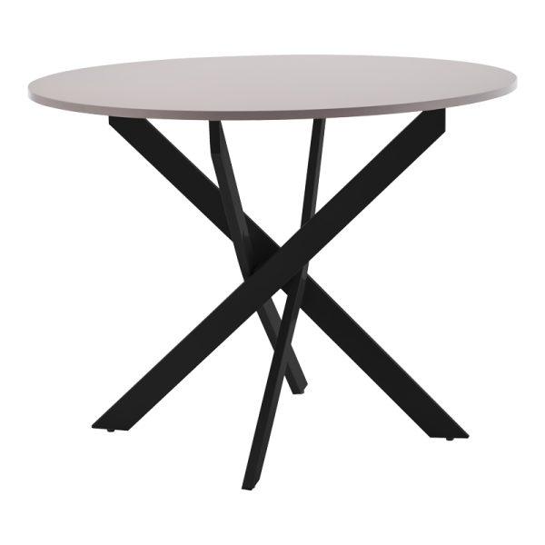 101 000088 8 Dammero pakoworld table cream mdf-leg black metal D100x75cmIndoor furniture > Dining Tables