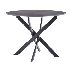 101 000089 10 Dining table Dammero pakoworld mdf in dark grey color and black metal leg D100x75cmIndoor furniture > Dining Tables