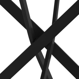 101 000089 2 7 Dining table Dammero pakoworld mdf in dark grey color and black metal leg D100x75cmIndoor furniture > Dining Tables