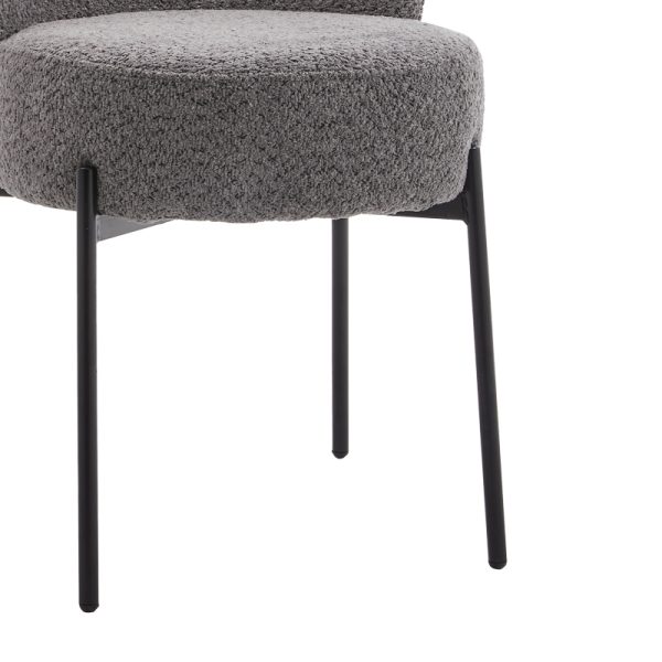 101 000093 2 3 Chair Houlian pakoworld anthracite fabric-black metal leg 46x66x89cmIndoor furniture > Chairs