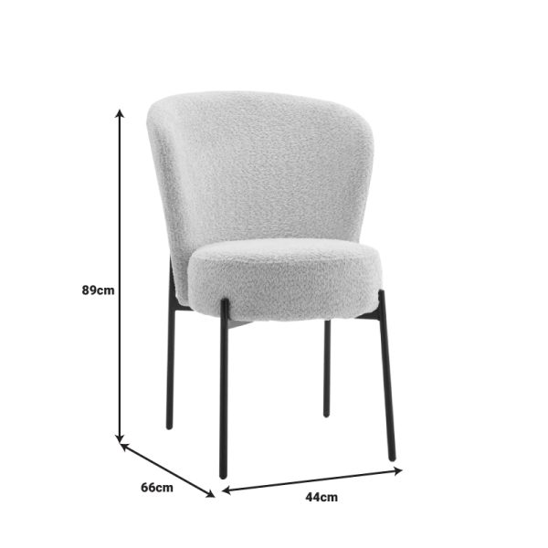 101 000093 3 3 Chair Houlian pakoworld anthracite fabric-black metal leg 46x66x89cmIndoor furniture > Chairs