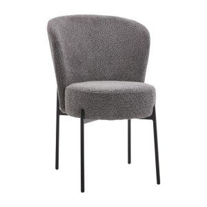 101 000093 5 Chair Houlian pakoworld anthracite fabric-black metal leg 46x66x89cmIndoor furniture > Chairs