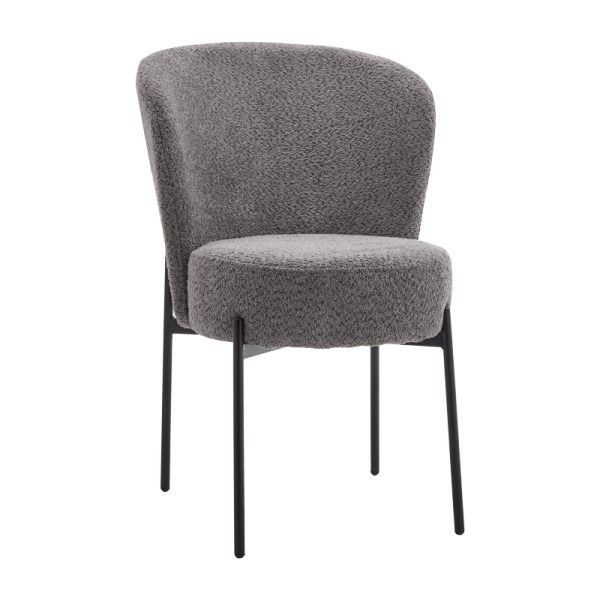 101 000093 5 Chair Houlian pakoworld anthracite fabric-black metal leg 46x66x89cmIndoor furniture > Chairs