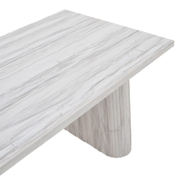 101 000094 3 3 Table Loozir pakoworld mdf in white marble color 180x90x75cmIndoor furniture > Dining Tables