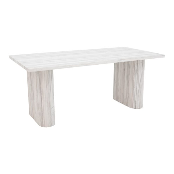 101 000094 6 Table Loozir pakoworld mdf in white marble color 180x90x75cmIndoor furniture > Dining Tables