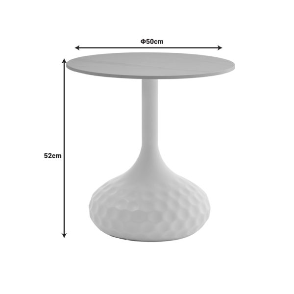 101 000096 3 4 Coffee table Fabron Inart white sintered stone D50x52cmIndoor furniture > Tables auxiliary