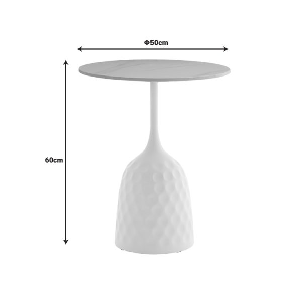 101 000098 3 3 Coffee table Kousien Inart white sintered stone D50x60cmIndoor furniture > Tables auxiliary