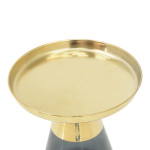 101 000104 2 2 Coffee table Kunlo Inart gold chrome-black glass D50x53.5cmIndoor furniture > Tables auxiliary