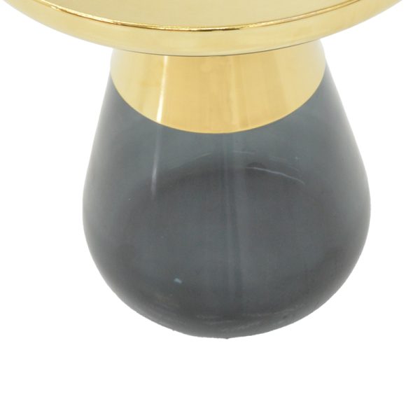 101 000104 3 2 Coffee table Kunlo Inart gold chrome-black glass D50x53.5cmIndoor furniture > Tables auxiliary