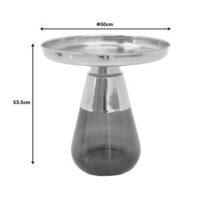 101 000104 4 2 Coffee table Kunlo Inart gold chrome-black glass D50x53.5cmIndoor furniture > Tables auxiliary