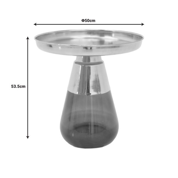 101 000104 4 2 Coffee table Kunlo Inart gold chrome-black glass D50x53.5cmIndoor furniture > Tables auxiliary